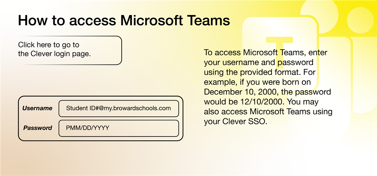 MS Teams banner with embedded link to clever